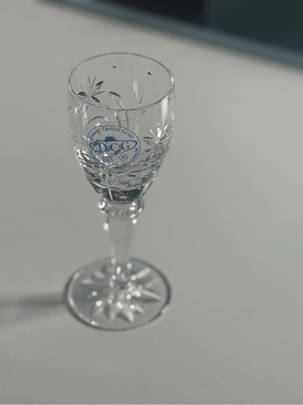 6pieces DC Cut Crystal Wine Goblet - Clear